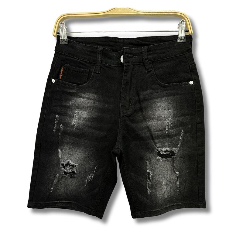 M-36: Quần Short Jeans Nam Đen Rách Menswear - Nguyên Jean NK
