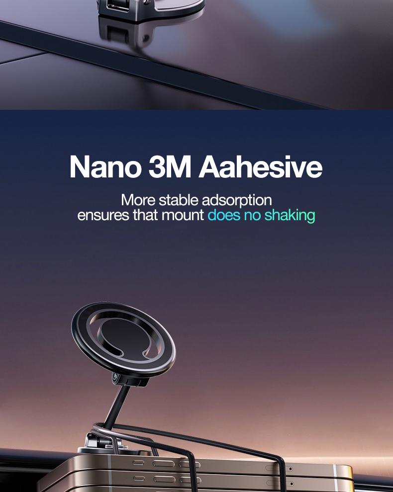 Product Introduction of Sanptoch For Magsafe Foldable Car Mount 360°Rotatable Adjustable Magnetic Phone Holder For iPhone 14 13 12 Pro Max Mini Alloy Cellphone Holder For Car 11