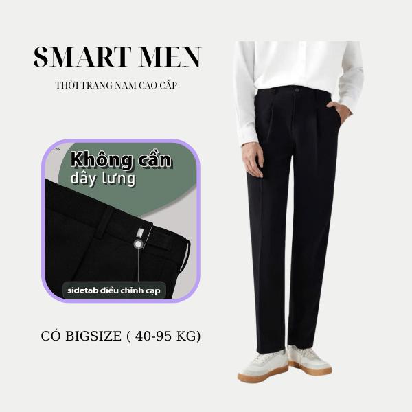   CÓ BIGSIZE 120KG   Quần Âu Nam Smast Men Quần Tây Nam Sidetab Quần Âu Nam Điều Chỉnh Vòng Eo From Dáng Baggy Hàn Quốc 