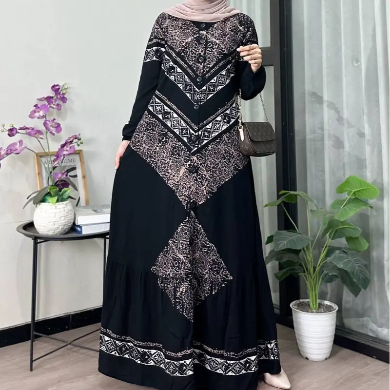 (SPESIAL PROMO) GAMIS TWILL HARGA TERJANGKAU || RAYON PREMIUM || RESLETING DEPAN Muslim Cantik Casual Formal Motif Panjang Dress Wanita • orchid Muslim Wine • simpel casual Multicoloured Santai Nyaman exclusive bahan jumbo elegan •putih - hitam live warna 4