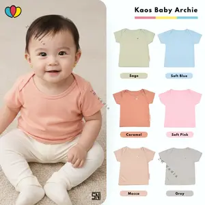 Atasan Kaos Baby Archie 6-24 Bulan / SNI Baju Kaos Bayi New Born Laki Laki Perempuan 6-12 18-24 Bulan Kaos Polos Bayi Lengan Pendek Adem Murah Baju Main Baby