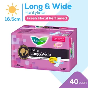 Laurier Extra Long & Wide 40s-Pantyliner Fresh Floral Perfumed 16.5cm