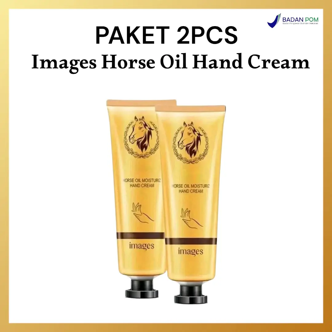 (PAKET 2PCS) Images Horse Oil Hand Cream / Krim Melembabkan Kulit Tangan Kering Kasar & Tumit Pecah Pecah