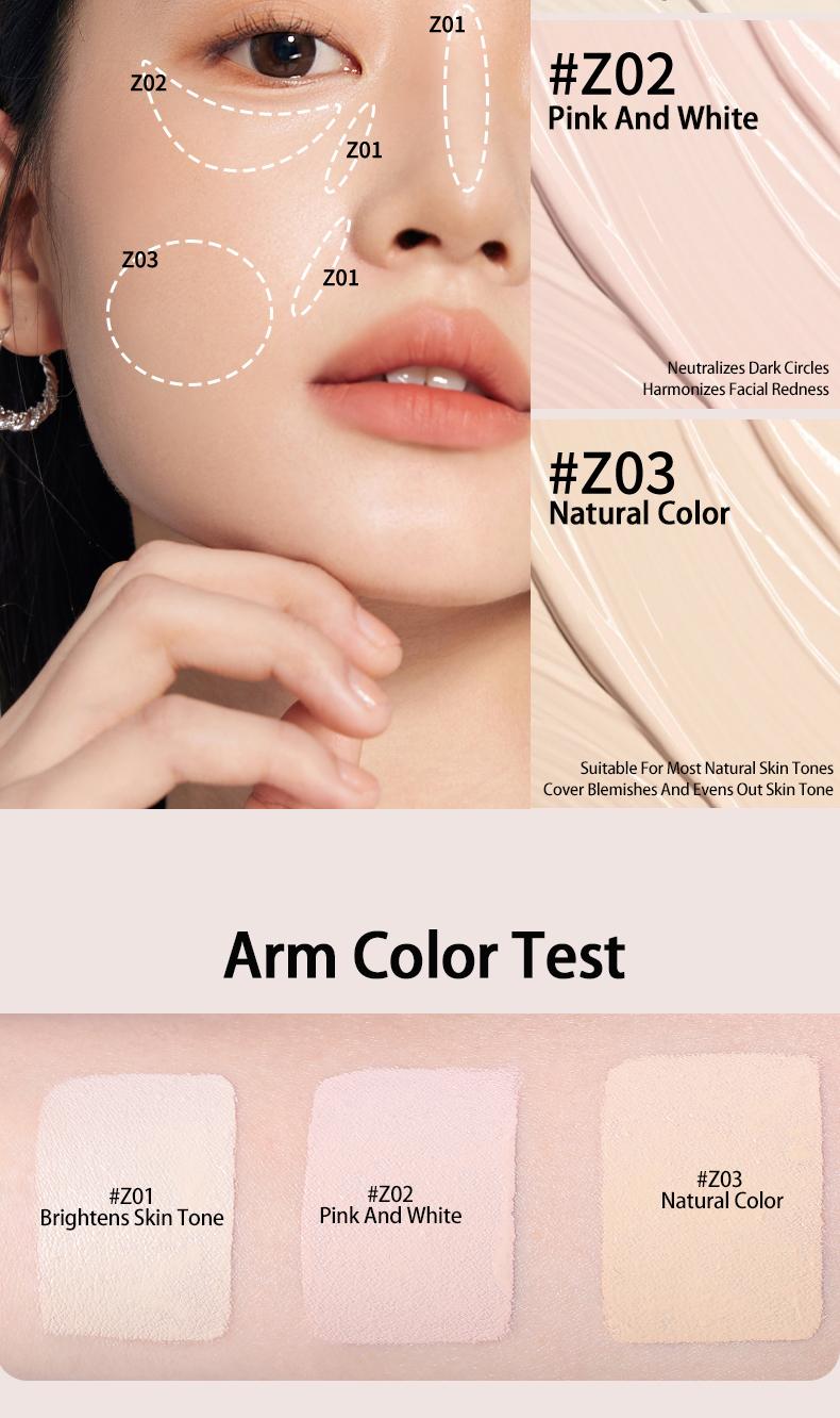 Product Introduction of VEECCI 2 in 1 Concealer & Brush Full Coverage Concealer Waterproof & Sweatproof Liquid Concealer Long Lasting Face Cosmetic 18