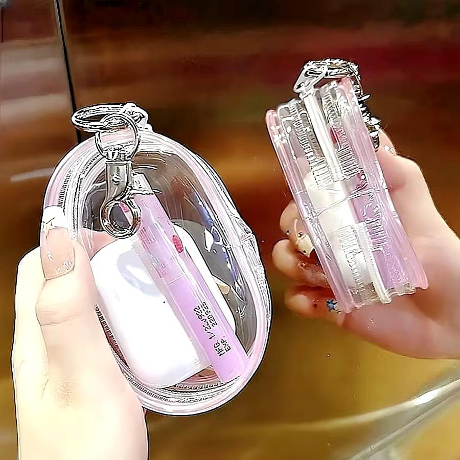 Cartmax - Dompet Mini Penyimpanan Kabel Charger Headset Pouch Travel Transparan Portable Mini Bag Cartmax - Dompet Mini Penyimpanan Kabel Charger Headset Pouch Travel Transparan Portable Mini Bag