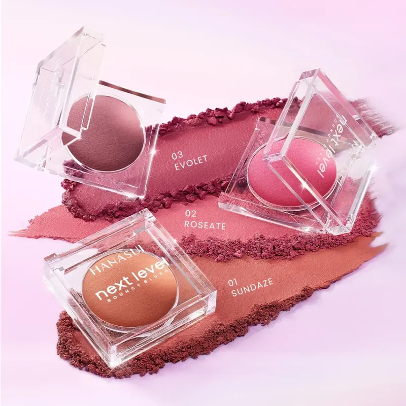 Hanasui Next Level Bouncy Blush - Super Bouncy Blush Long Lasting Blendable Easy To Use Powder Blush 2