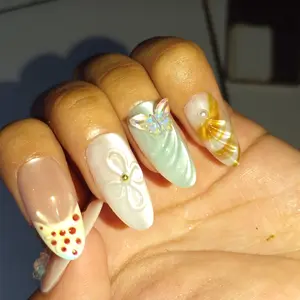 Paket 4in1 1Set Lem Kuku Palsu / Sticker Lem Jelly + Kikir + Wooden Stick Toolkit + Alcohol Pads