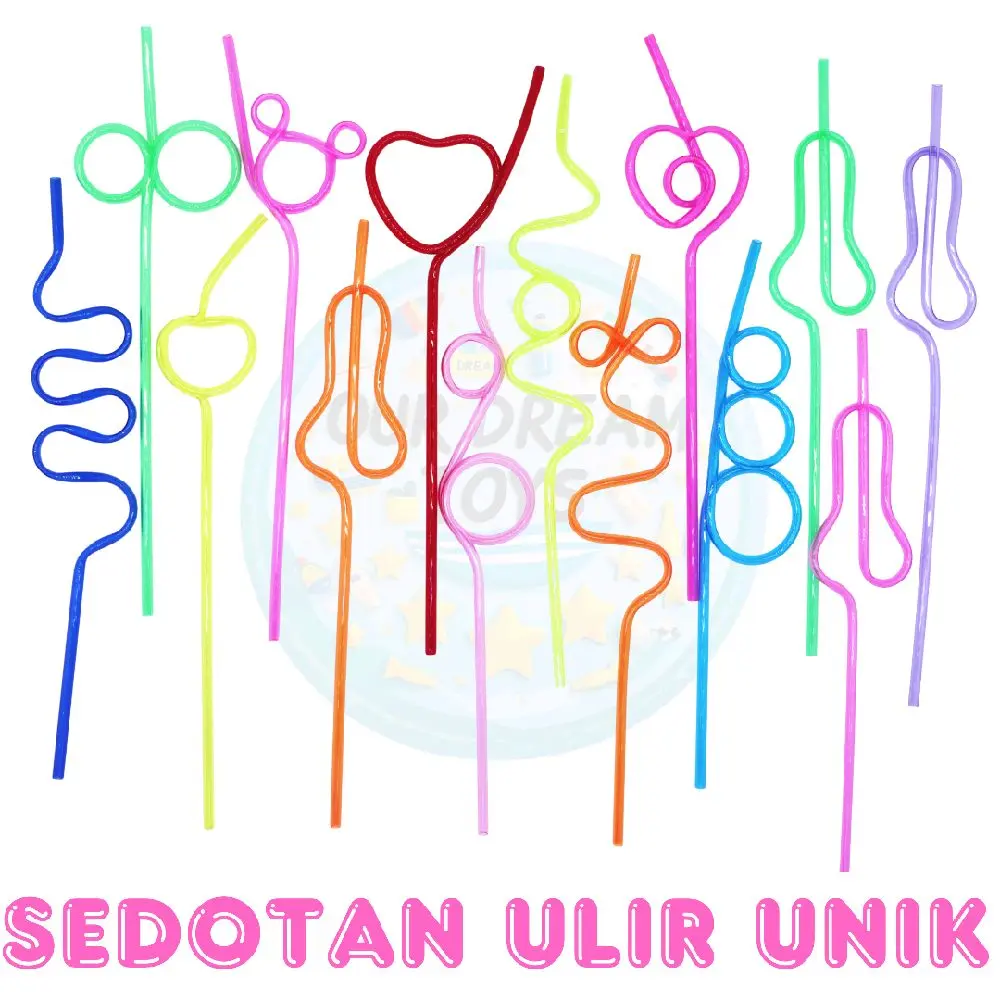 Sedotan Ulir Unik (isi 5) / (isi 3) / satuan Plastik latihan wicara tumblers  aesthetic coquette