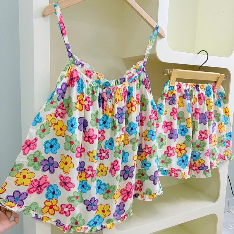 Có Bigsize Đồ bộ vải tole đồ ngủ hai dây nhiều họa tiết dễ thương