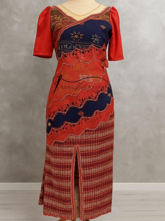 dress ulos batak modern Dress Batak Ulos Mote Mote / Dress Pesta Casual Motif Ulos - L di Miss Nauli