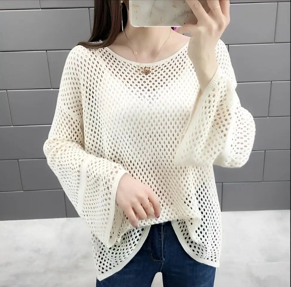 RO Blouse Rajut Messy Ld 90 - 100 cm P 60 cm B 200 gr Cotton Acrylic #4430