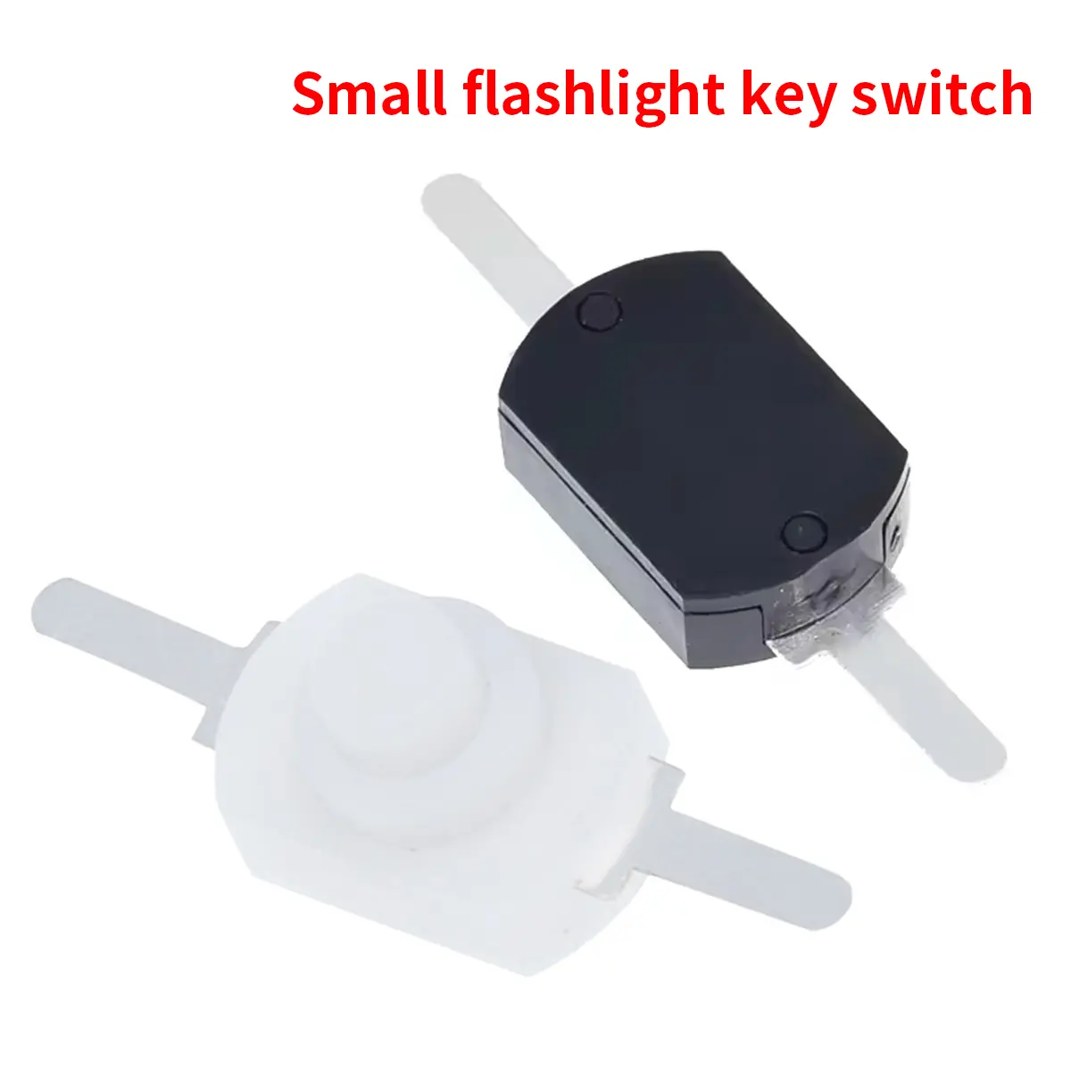 10pcs/50pcs saklar senter saklar push button Saklar Senter Kecil Self Locking - Hitam / Putih