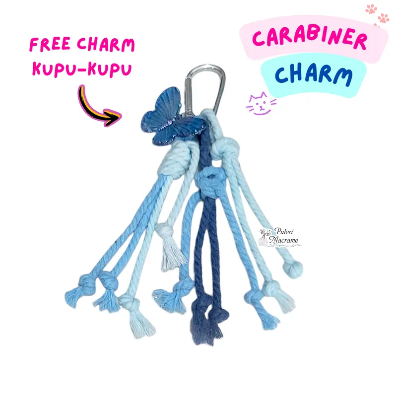 TERMURAH | Carabiner Charm Macrame | Charm Bag | Carabiner Bag Charm | Gantungan Tas | Hiasan Tas | Bag Charm 0