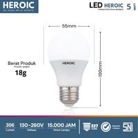 Gambar Heroic Lampu Bohlam LED Aura 5W Cahaya Putih Hemat Energi dari Heroic LED_NEW Kab. Tangerang 3 Tokopedia