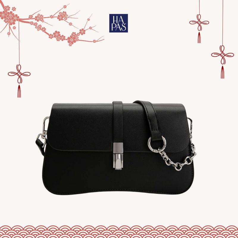  Túi Xách Nữ Đeo Chéo Grace Bag Đáy Cong Khóa Gài Sz 23 HAPAS - TDC230512 Đeo Vai 