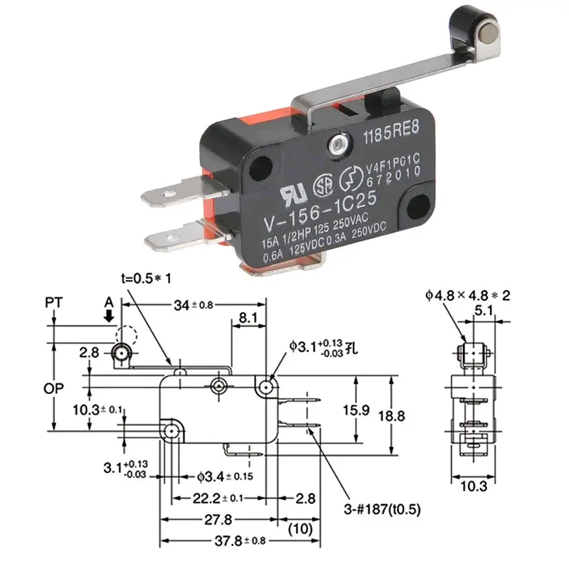 Microswitch Gagang Roda / Saklar Lampu Tembak / Saklar Dim Lampu Tembak Piw Piw 2
