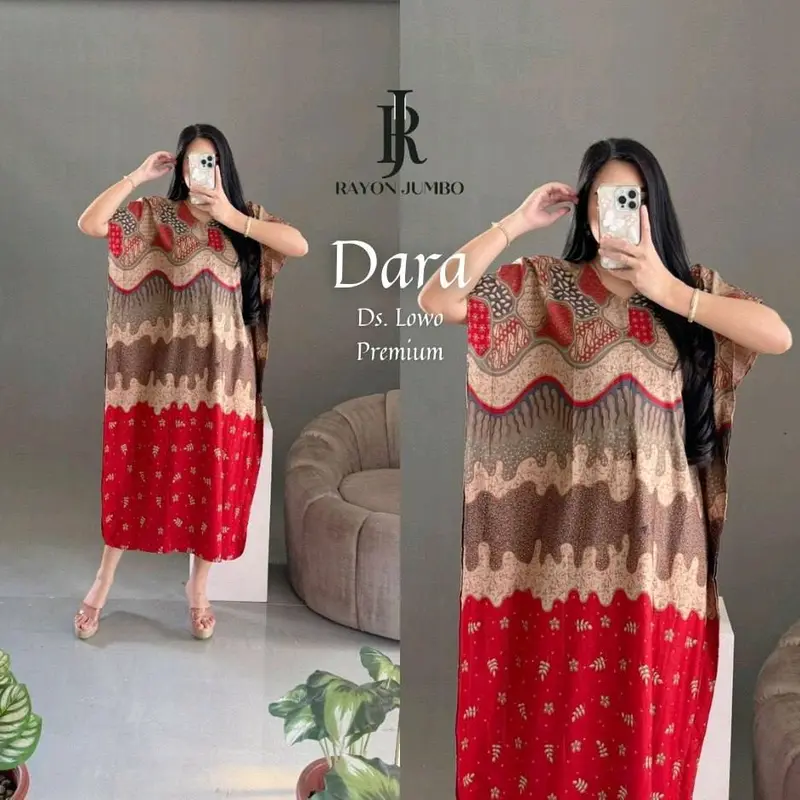 JAVARIES - Daster Wanita Lowo Dara - Rayon Premium Nyaman, Anggun, dan Busui Friendly | Daster Batik Motif Etnik Cantik 5