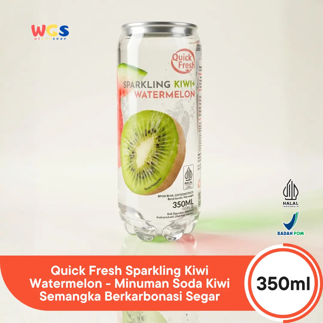 Quick Fresh Sparkling Kiwi Watermelon 350ml - Minuman Soda Kiwi Semangka Berkarbonasi Segar