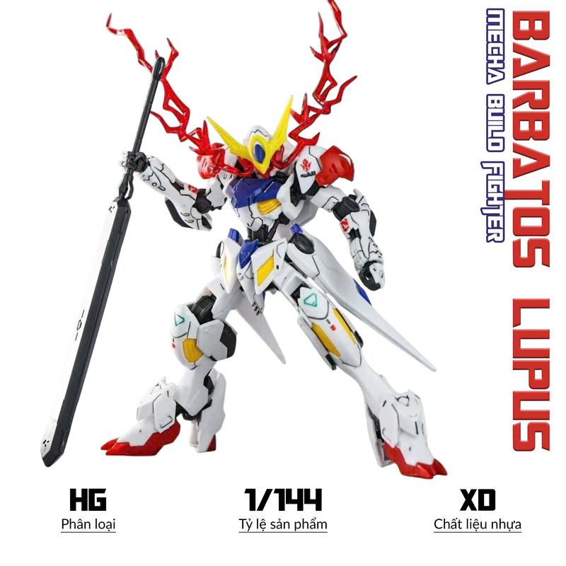 Mô hình HG Barbatos Lupus (tặng kèm hiệu ứng mắt), 1/144 Mecha, Đồ chơi lắp ráp nhựa