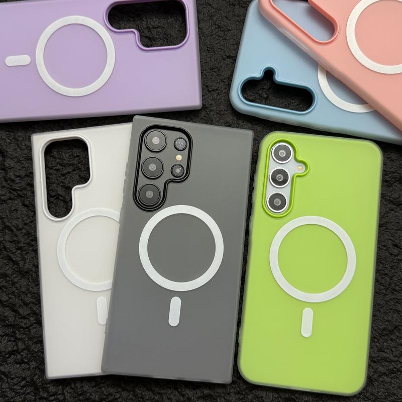 Ốp Điện Thoại Thích Hợp Cho Samsung S25ultra, Ốp Cứng S24FE, S23PLUS, Thiết Kế Tối Giản, Từ Tính Magsafe, Thời Trang Cao Cấp Galaxys24 S22 Ultra, A56 A55 A54 A36 A35 A26 A25 A17 A16 A15 A07 A06 A05S