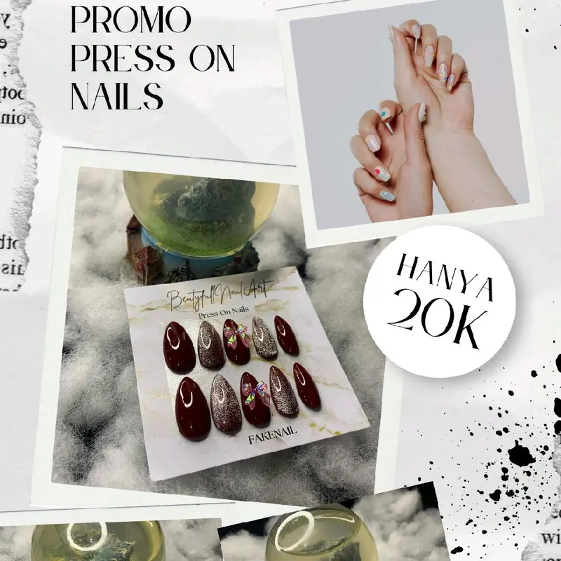 Stylish Maroon Mewah Nail Art 2025