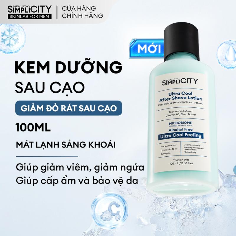 [MỚI] Kem dưỡng sau cạo giúp giảm đỏ rát mát lạnh Men Stay Simplicity Ultra Cool After Shave Lotion 100ml