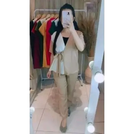 Setelan Marshanda setcel wanita kekinian set andin kombinasi 2 warna terlaris dan termurah anggun yelow 5