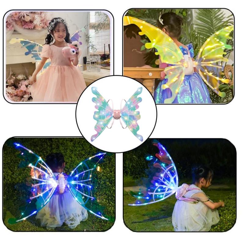 Product Introduction of 【24H+COD】Children's Electronic Butterfly LED Simulation Angel Wings Feather Fairy Wings Glowing Toy/Fairy Clothing/Angel Fairy Wings Angel Butterfly Wings Costume Fashion 6