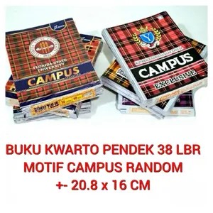 Buku Tulis 38 Lembar PENDEK Kwarto Campus Isi 10 Buku