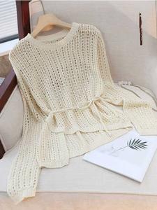 ท็อปโค้ท สำหรับผู้หญิง แขนยาว คอกลม