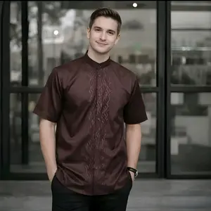 Saudagar Klambi Baju Koko Candle Series Pria Toyobo Kerah Shanghai Lengan Pendek New Motif Fit Muslim