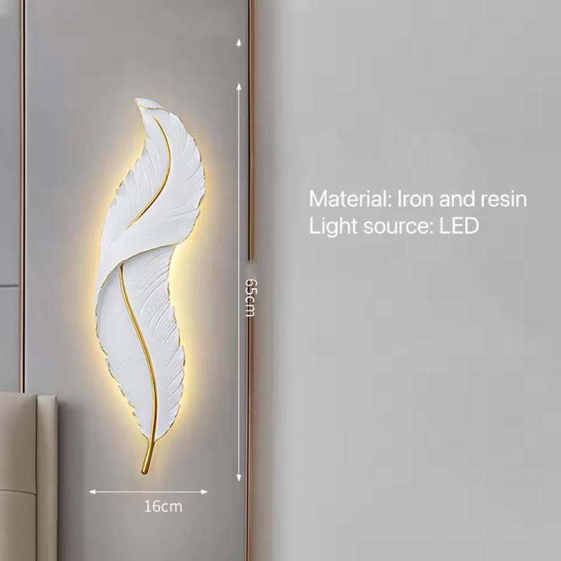 Lampu LED Woldecor Hiyasan Dinding Motif Bulu Angsa 7