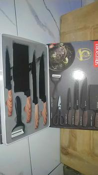 Product Review of Pisau Dapur Black Diamond Knives Set 6 in 1 / Knife Set Diamond Anti Karat / Pisau Dapur Multifungsi Anti Lengket Stainless Steel / Kitchenware from R**a 1