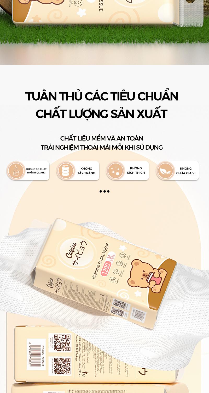 [10 bịch] Caipiao Giấy treo gấu dễ thương 10 gói mỗi thùng, mềm mại an toàn thoải mái, dùng đa cảnh.(13012-10)-1735636051366479647