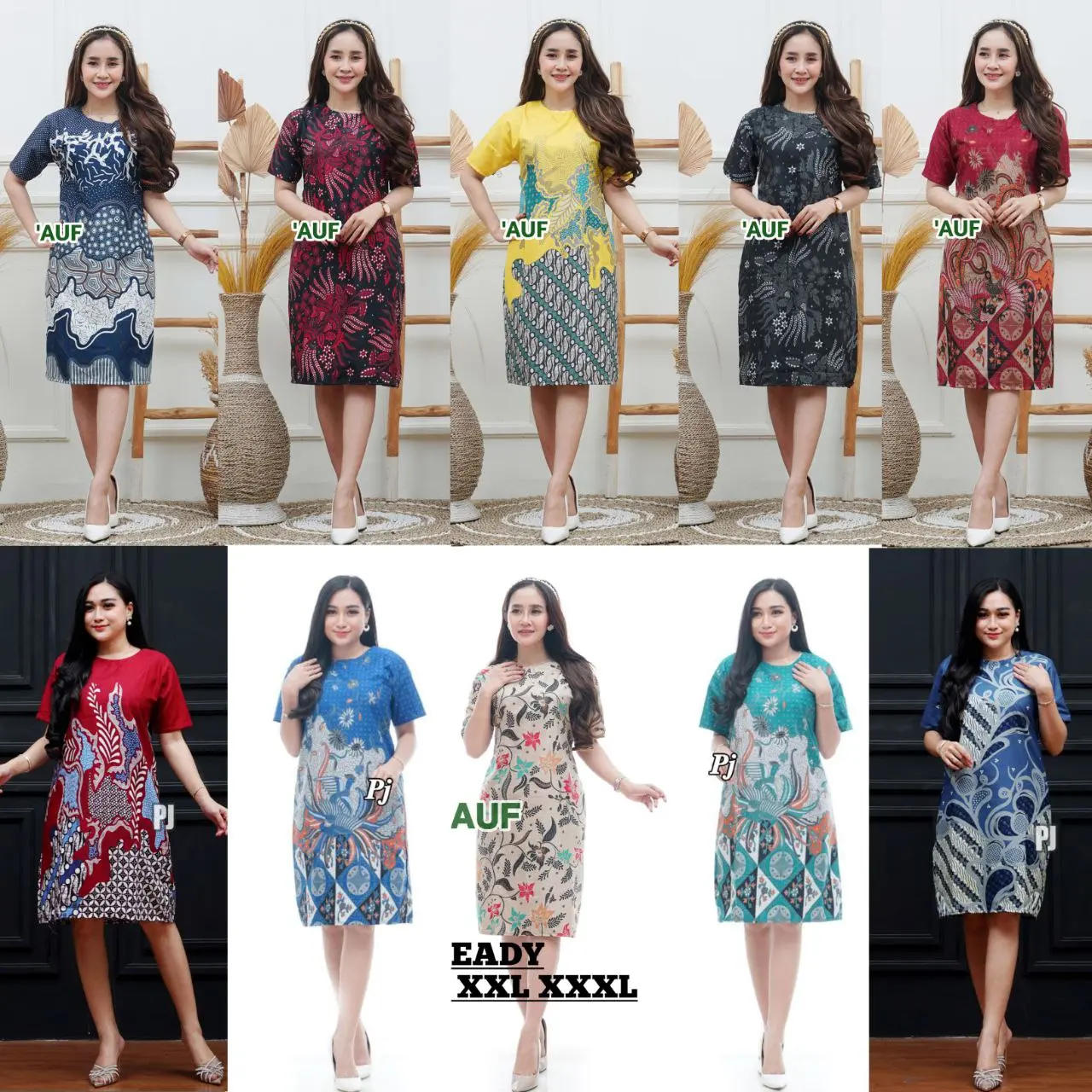 Batik Auf - Dress Batik Wanita Termurah Jumbo M L XL XXL Gaun Dress Bodycon Kekinian 2023