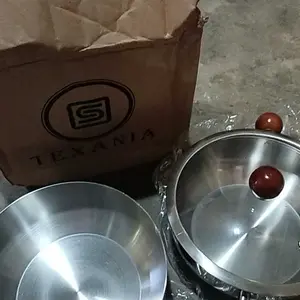 [EXCLUSIVE ISCHAINDYOFC] TEXANIA SET Panci dan Saucepan Stainless Steel Anti Lengket Anti Karat Diameter 16cm Gagang Kayu Lembut Tahan Panas Kitchenware