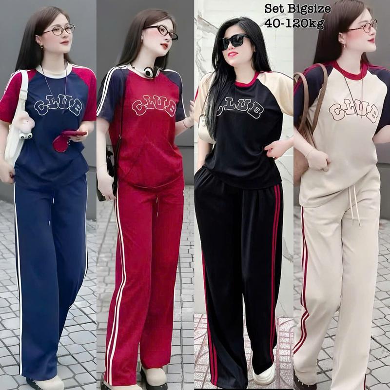  Thời Trang Bigsize - Set Bộ Dài Thun Tăm Bigsize Form Rộng Thêu Chữ Che Giấu Bụng Hot Hit cổ tim Nữ Chuppy Cao Cấp Xinh Đẹp Sang Trọng Dễ Thương Giá Rẻ 40-95kg 2459 Én Nhỏ Có Bigsize Nhung Đen Voi Kem 