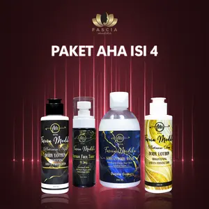 AHA Whitening Exfoliasi Booster Fascia Medika by KYNA, BPOM, Paket AHA isi 4 (Memudarkan bekas luka, kulit badak susah putih, memutihkan kulit)