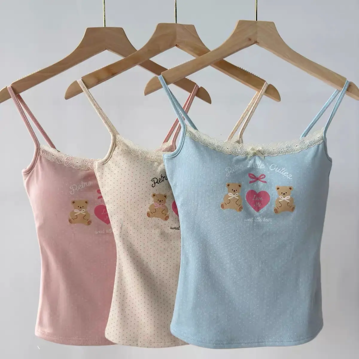 Áo Vest Dễ Thương Cho Nữ, In Chấm Bi, Áo Ba Lỗ Không Tay Phong Cách Mỹ Hảo, Có Nơ Ren, Dây Đeo Spaghetti Áo Crop Top, Vừa Vặn, Thích Hợp Cho Bãi Biển, Áo Yếm Có Đệm Ngực, Áo Ống, Nữ