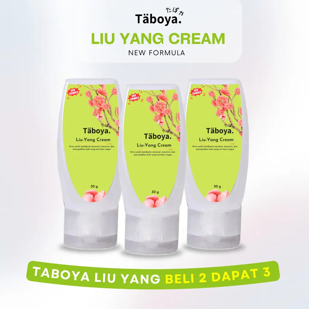 PAKET HEMAT 3 PCS Taboya Liu Yang Cream 30 ml - Cream Anti Iritasi, Mencerahkan, Menghilangkan Bekas Jerawat, Menghilangkan Bekas Luka dan Meratakan Warna Kulit