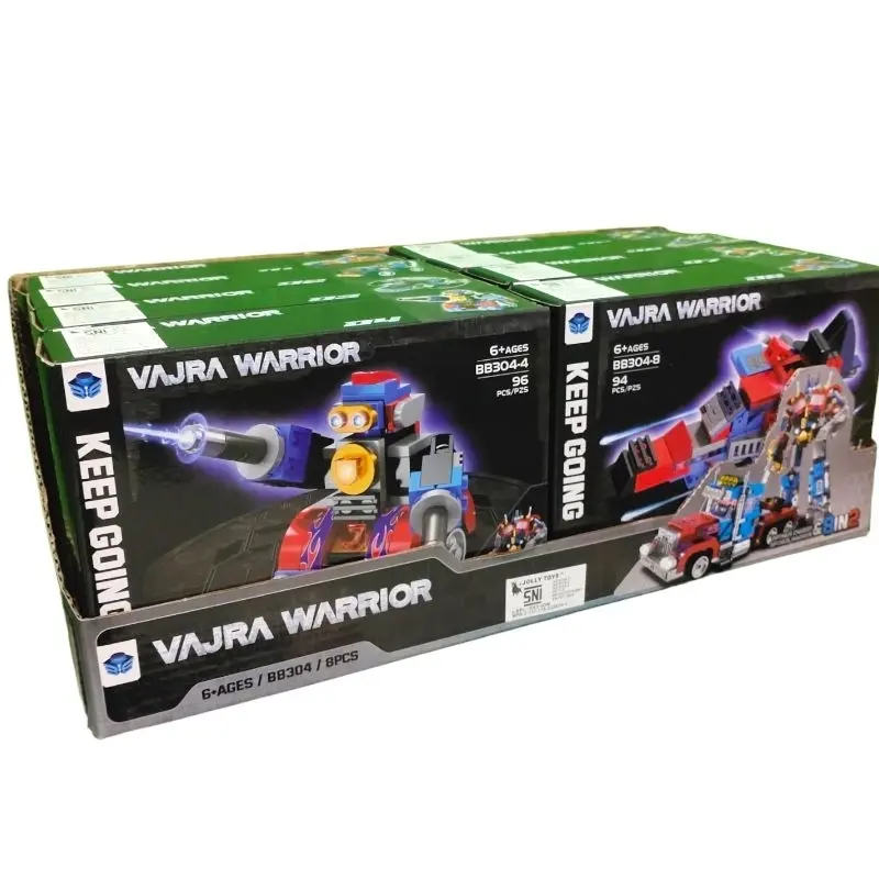 (ECER)Mainan Anak Brick Bongkar Pasang model Vajra Warrior Transformer OptimusPrime BB304 8in1 2
