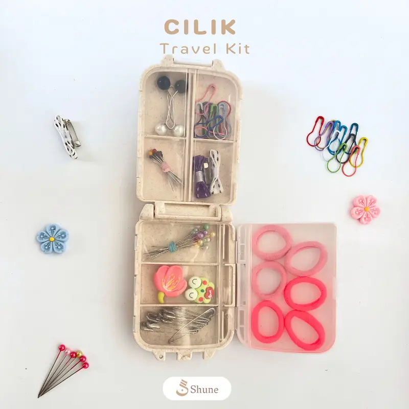 Shune-Travel Kit Hijab Box Tempat Jarum Pentul Peniti -Cilik 0