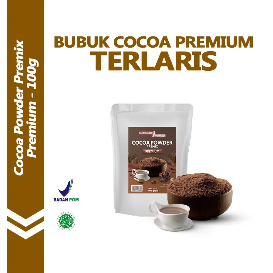Premium Cocoa Powder Coklat Bubuk Premium Premix Cacao Powder Plain Tanpa Gula 100 Gr Omura Powder