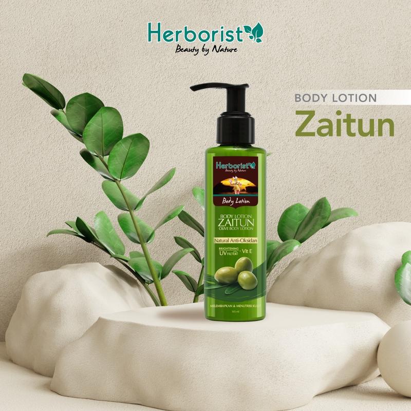 Herborist Body Lotion Zaitun 145ml - Paket 3pcs Tubuh Vitamin lotion wangi segar Mencerahkan Melembutkan body  lotions 5