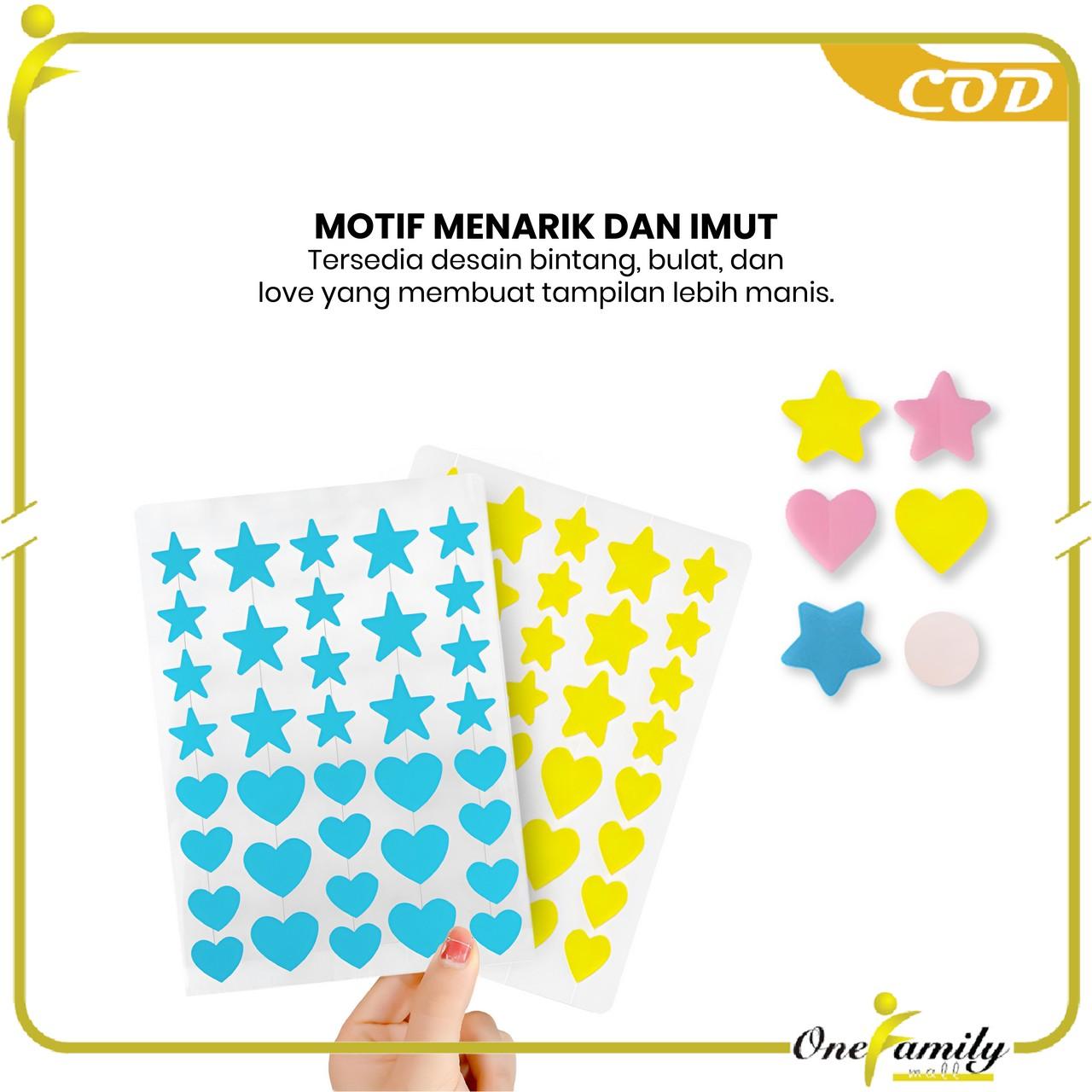[COD] OFM K182 Sticker Penutup Jerawat Isi 36pcs 28pcs Bentuk Hati Bintang Lucu