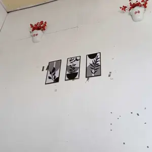 HIASAN DINDING DAUN BUNGA MODERN MONOCHROME 15X30CM WALLDECOR AESTHETIC PAJANGAN DEKORASI RUMAH