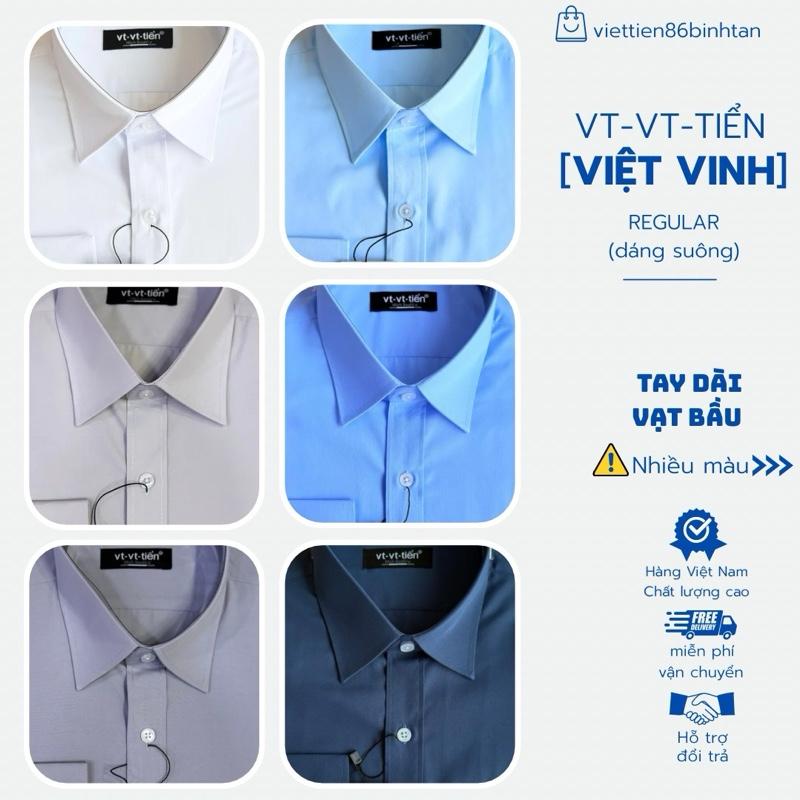 VT_VT_TIỂN VIỆT VINH Dài tay vạt bầu Áo sơ mi nam phom xuông REGULAR.vải kate không phải VIỆT TIẾN