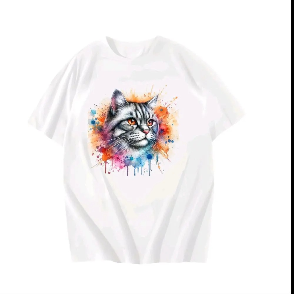 kaos baju wanita pria dewasa gambar kucing