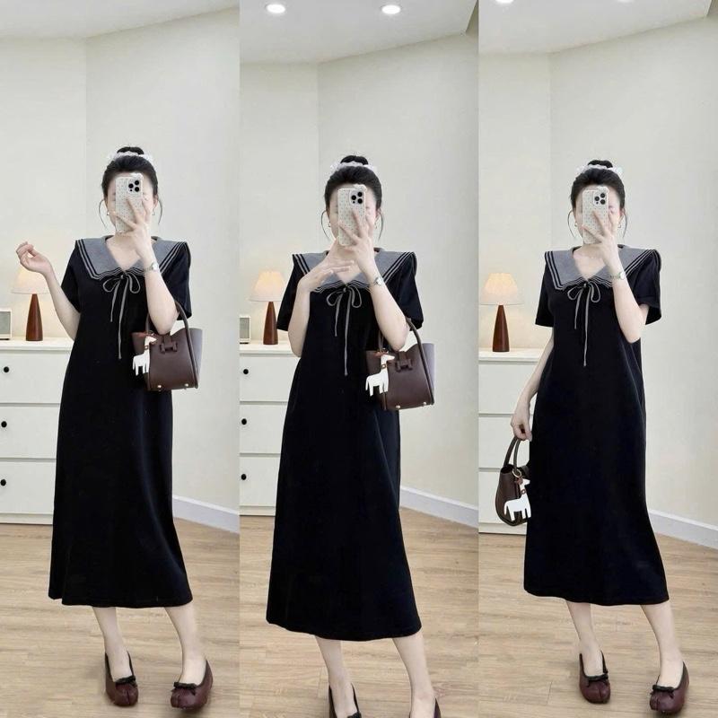 PETBYCHANG - Váy len suông cổ bản to thắt nơ – Váy len dáng dài che dáng đẹp đi chơi đi làm