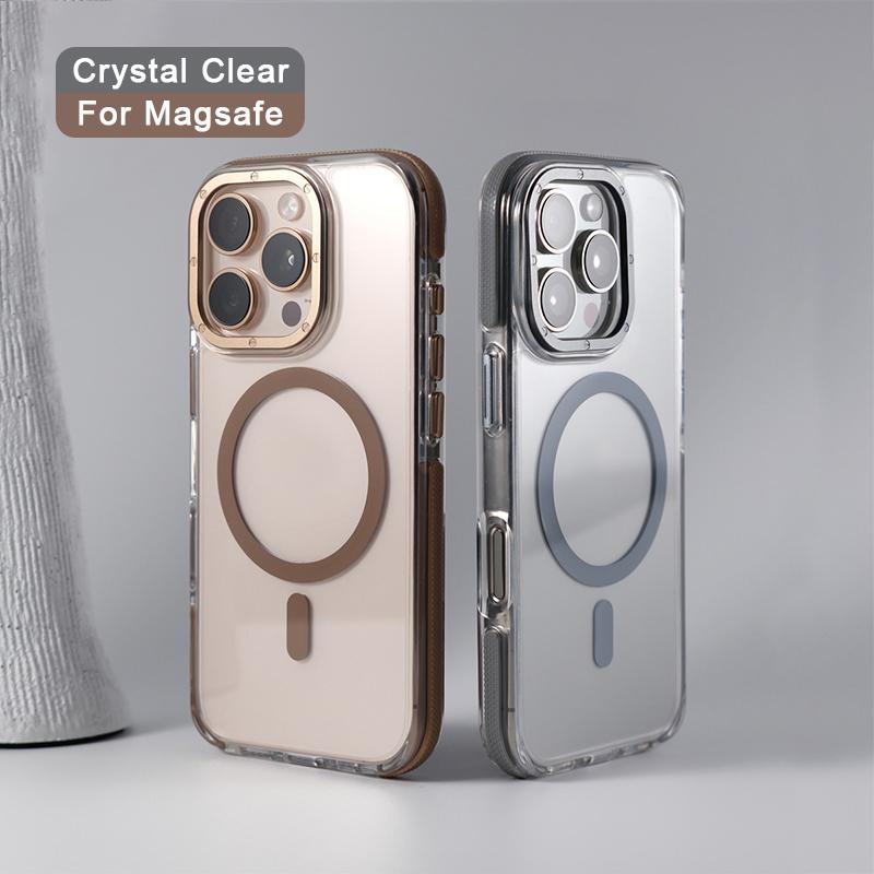  Ốp iPhone Trong Suốt Dành Cho Magsafe Ốp Viền Chống Trượt Từ Tính Dành Cho iPhone 12 13 14 15 16 Pro Max Ốp Chống Sốc Thích Hợp Cho iPhone 14Plus Có Bảo Vệ Chống Rơi 